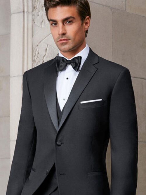 Ike Behar Black Notch Lapel Tuxedo