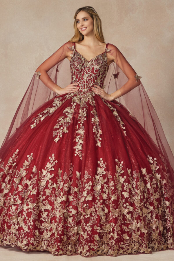 Juliet Quinceañera Dress Style 1442 Burgundy